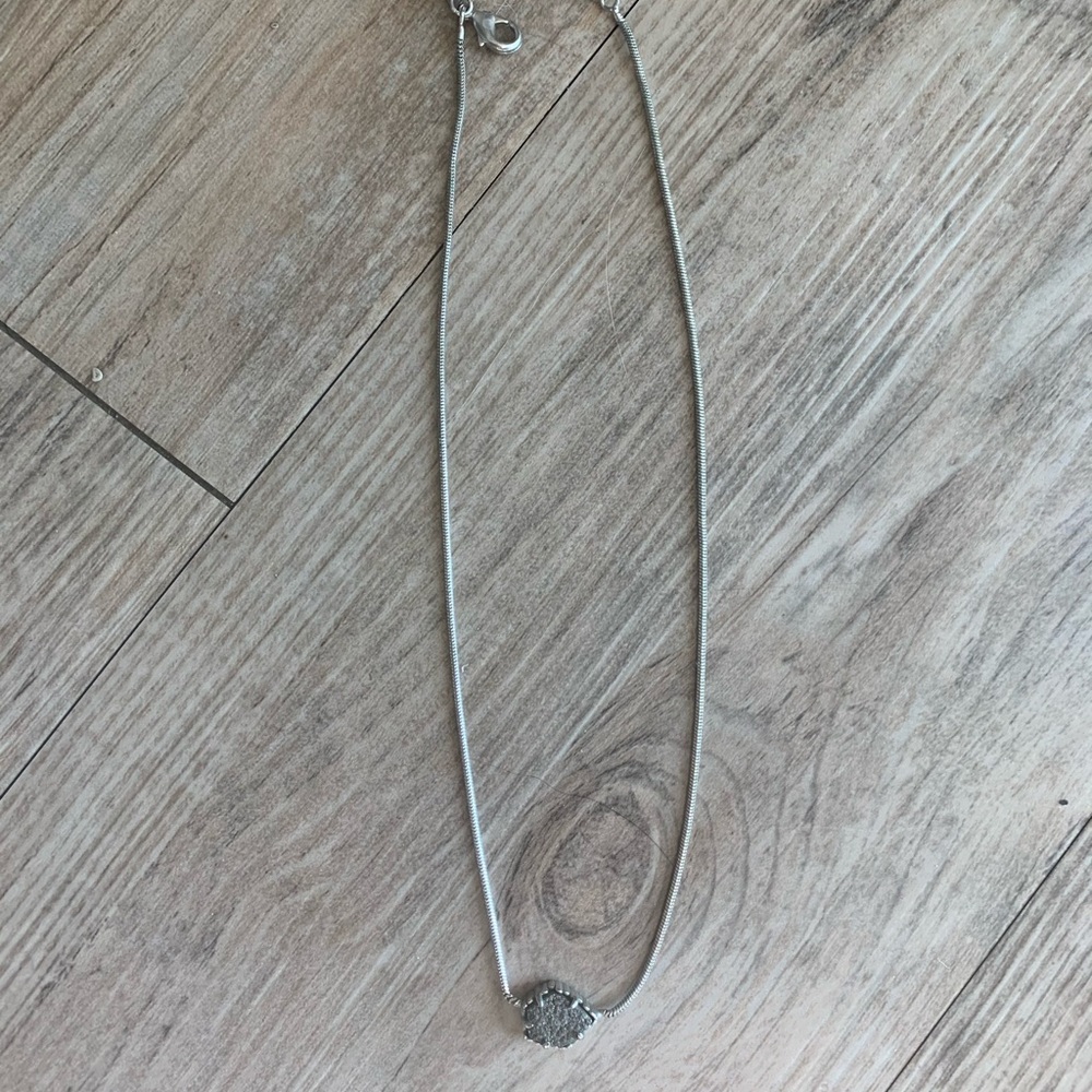 Kendra Scott grey drusy stone necklace